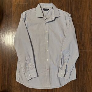 Tommy Hilfiger Men's Blue Striped Shirt - Size L